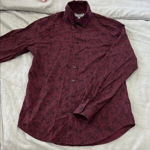 Express Men's Burgundy Paisley Shirt